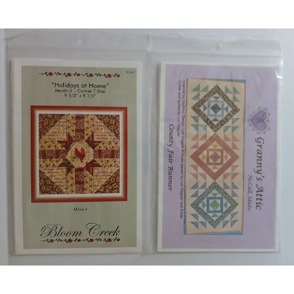 Bloom Creek -Holidays At Home. Month 4 frame Quilt Pattern & Counrt Fair Runner